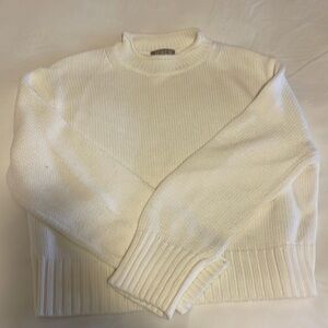 White Jcrew roll neck sweater